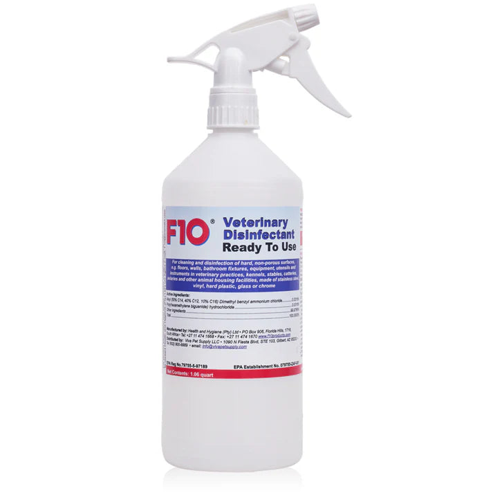 F10 Ready to Use Veterinary Disinfectant with Trigger Spray 1 Liter